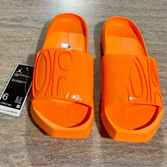 NWT Jordan Nola women’s Orange bright Citrus slides - Picture 1 of 14